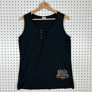 Harley Davidson Motorcycle Tank Top‎ Large Black Bedazzled Tilley Statesville NC